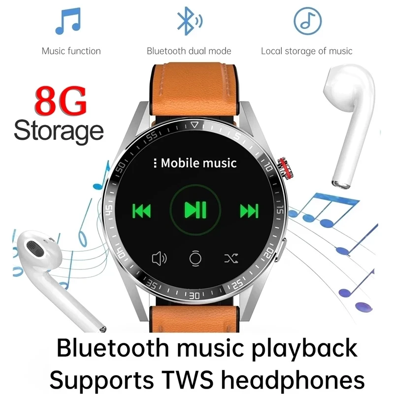 2022 New 454*454 Screen Smart Watch Men Always Display The Time Bluetooth Call 8G Local Music Link TWS Smartwatch For Huawei IOS
