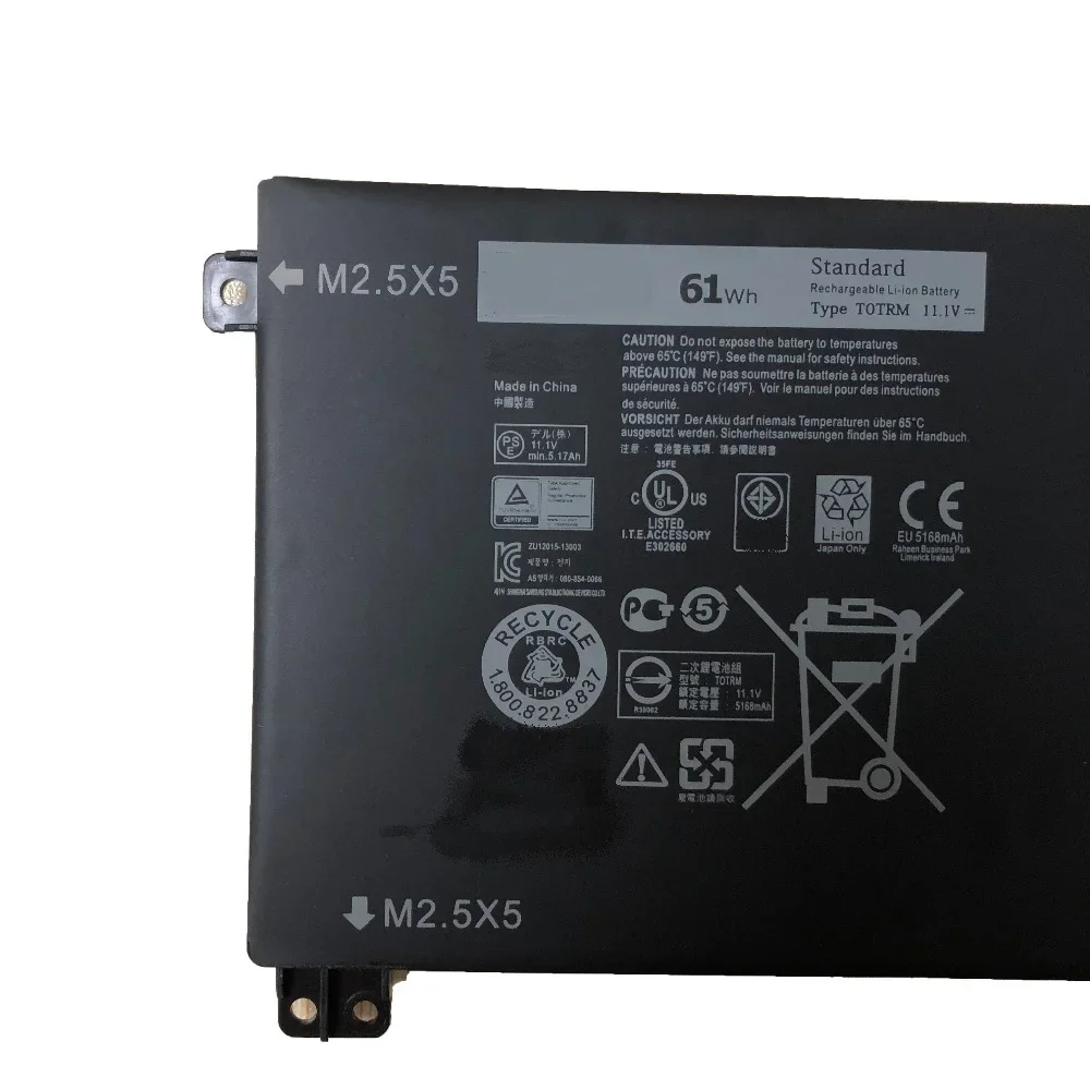 11 1 В 5495 мАч/61 Втч TOTRM Новый оригинальный аккумулятор для ноутбука T0TRM Dell XPS 15 9530
