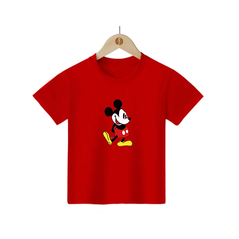 

Baby Girl Cotton T-shirts Mickey Minnie Kids Print Boy T Shirt For Girls Children Summer Short Sleeve Tops Infant Clothing