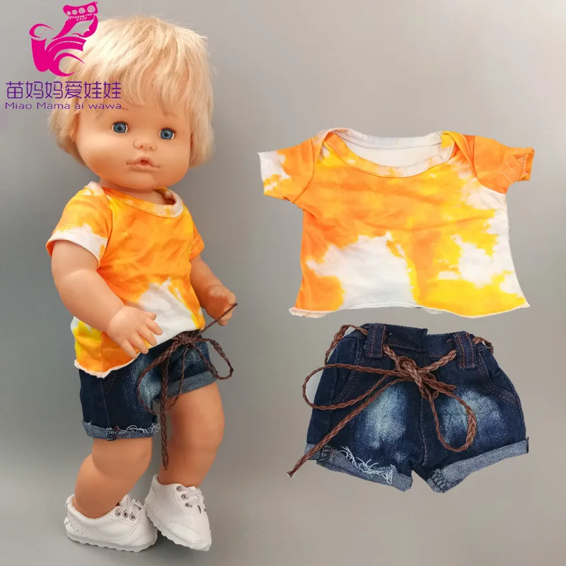 Одежда для кукол 40 см ковбойская рубашка джинсы короткие 16 дюймов Nenuco Ropa Y Su Hermanita