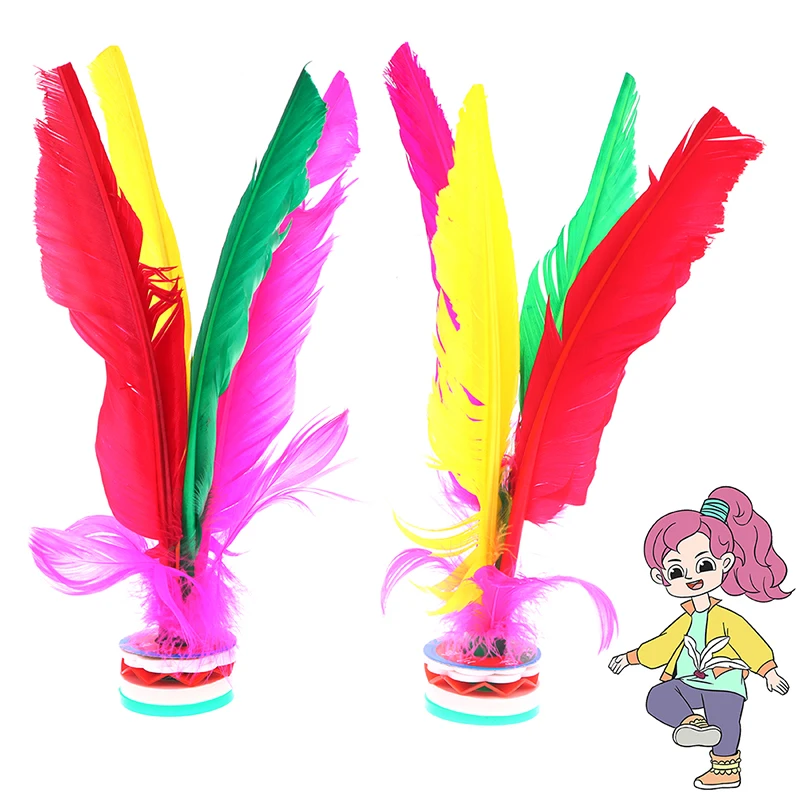 

Китайский воланчик для пинания, бесшумный толстая подошва, необычный цветной гусиный воланчик для фитнеса, развлечений, перьев, фитнеса, спорта