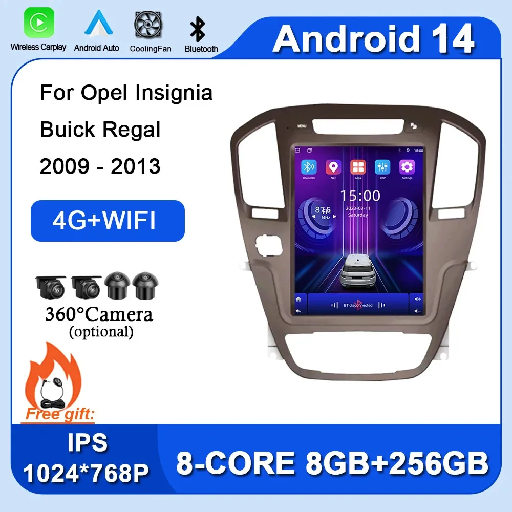 Android 14 для Opel InsigniaBuick Regal 2009 - 2013 автомобильное Стерео Радио мультимедийный