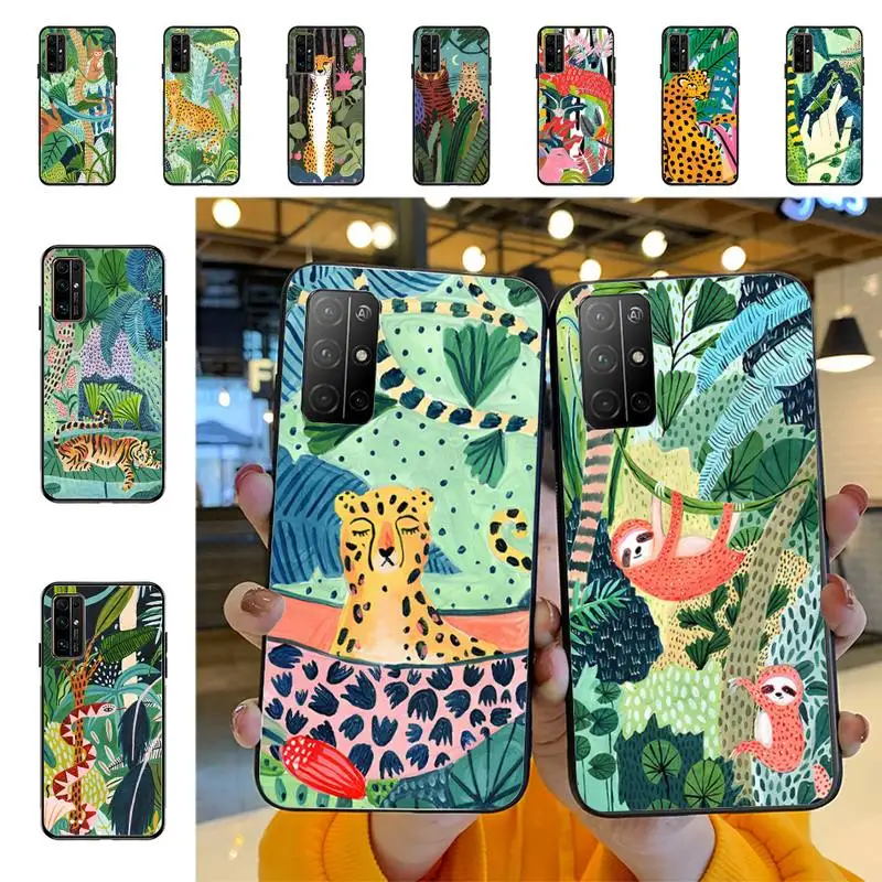 

Cute Cartoon Anime Sloth Leopard Phone Case for Huawei Honor 10 i 8X C 5A 20 9 10 30 lite pro Voew 10 20 V30