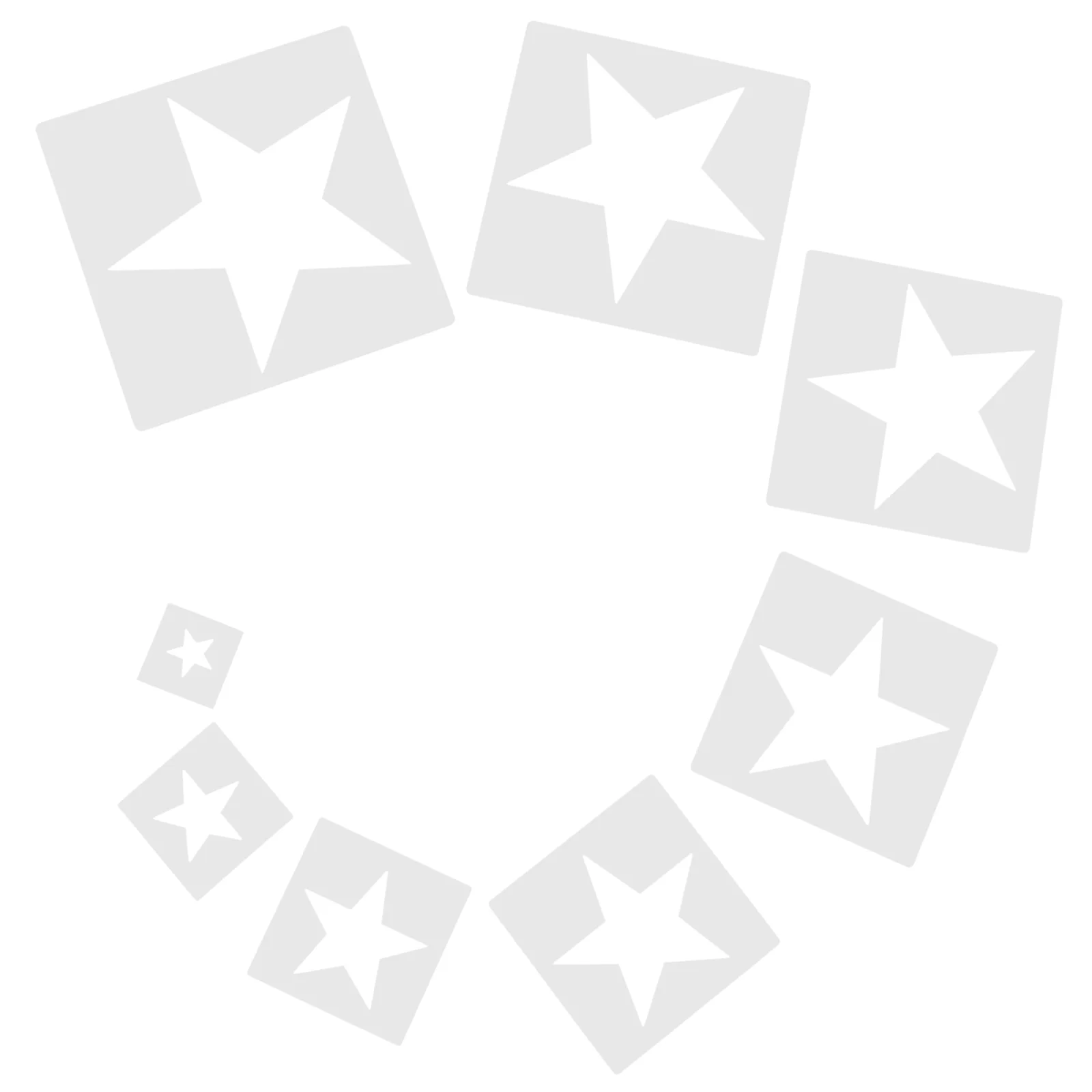 

8 Pcs Painting Template Kits Reusable Plastic Stencils Hollow DIY Self Made Crafts 5 Point Star Accessories Drawing Child