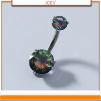 1pc zircon belly ring color navel stud three claw ball belly navel jewelry crystal belly button ring rhinestones nombril ombligo