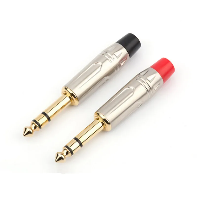 

5 Pairs 6.35mm Plug TRS Connector 1/4" Jack 3 Poles Stereo 6.35 6.5mm Speaker Terminal For Microphone Mixer Guitar Cable