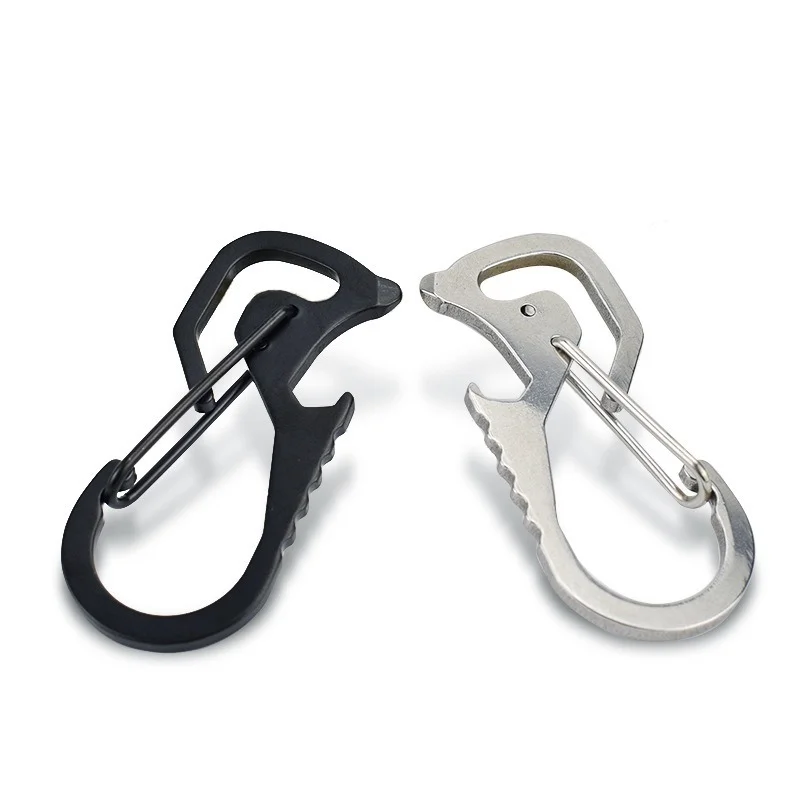 

Stainless Steel D Carabiner Outdoor Carabiner Lock Hat Lifter Quick Release Keychain Opener EDC Tool