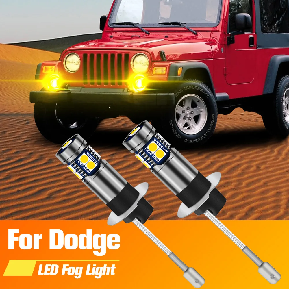 

2pcs LED Fog Light Blub H3 Lamp Canbus No Error For Dodge Caravan 2000 2001 2002 2003 2004 2005 2006 2007