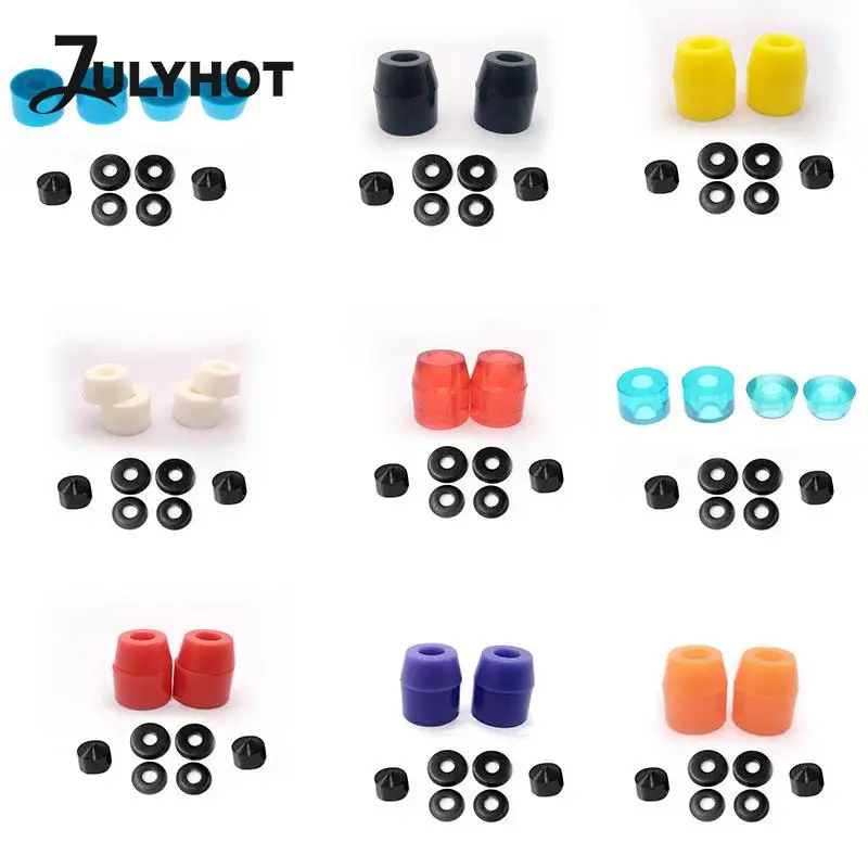4pcs Skateboard PU Cushion Skateboard Shockproof Wheels Axle Bushings Shock Pad Skateboard Shockproof Accessories