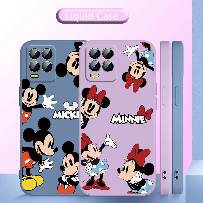 

Mickey Minnie Disney Phone Case Liquid Rope For Realme Q3S GT 2 S7 ST S2 C25Y C21Y C11 C17 Narzo 50A 50i 30 20 Funda Cover Back