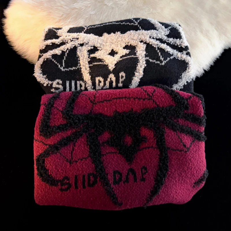 Модный брендовый плюшевый свитер в стиле High Street с оленем и пауком для мужчин