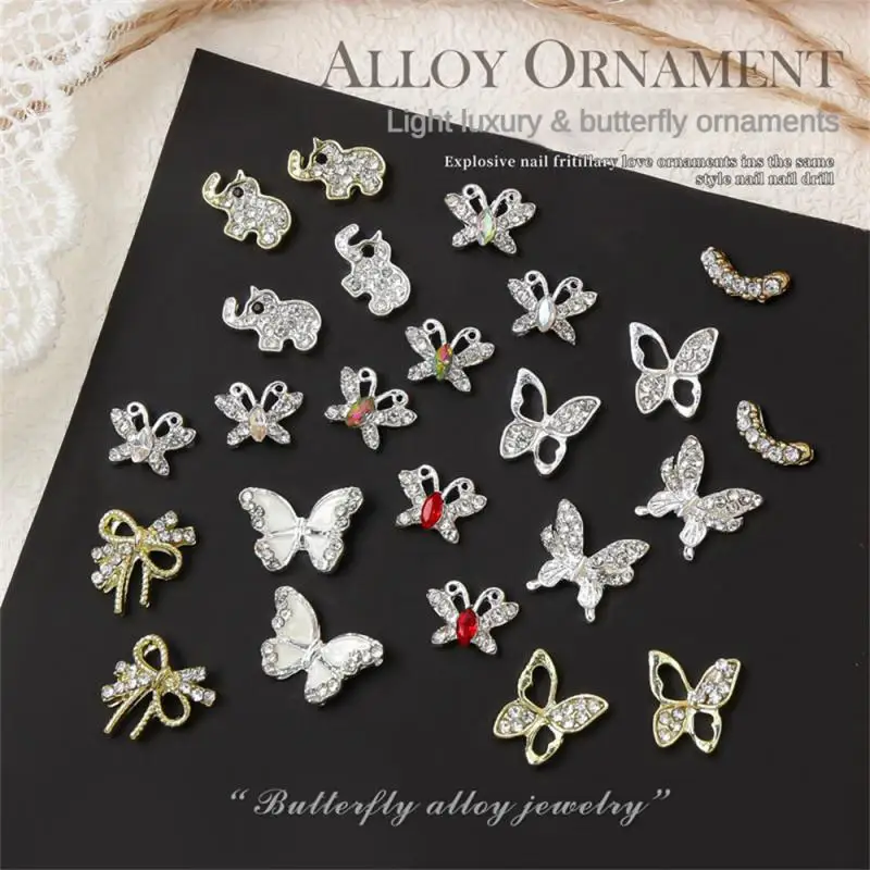 

Nail Accessories 3D Rhinestone Bowknot Alloy Nail Art Decoration Accessories