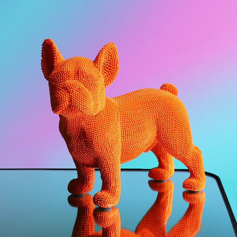 

Creative Cute Modern Luxury Tabletop Ornament Bulldog Figurine Sculpture for Home Decoration