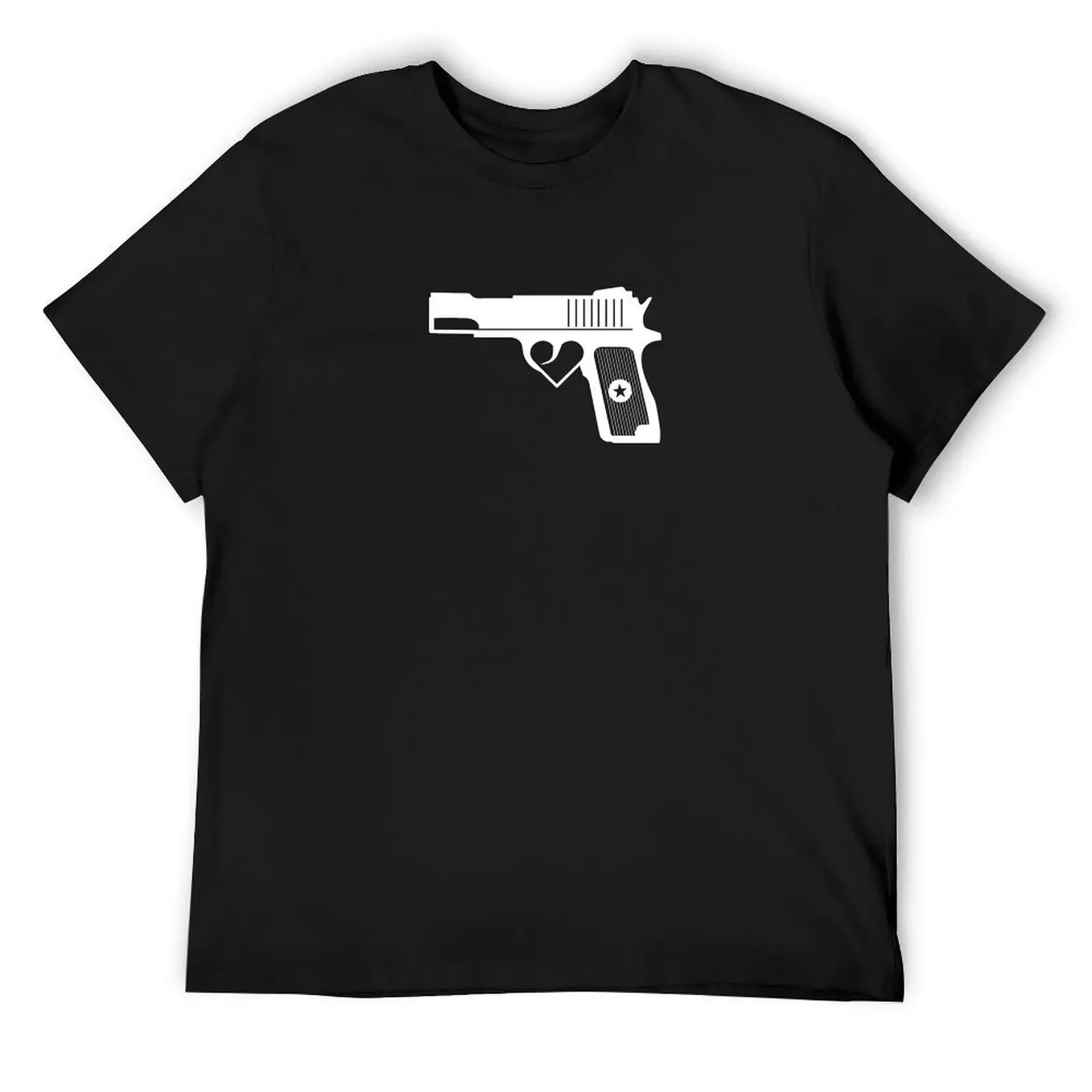 Пистолет с пистолетом и триггерной гвардой в форме сердца футболка на заказ