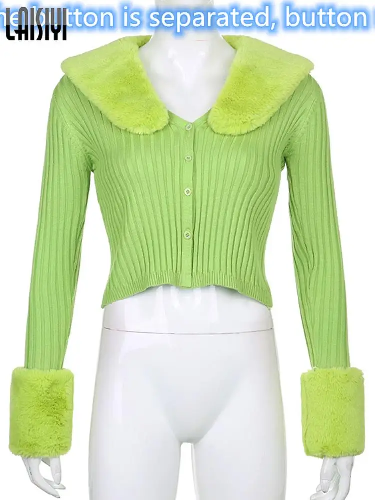 Однотонные вязаные кардиганы Повседневный свитер в рубчик джемперы на пуговицах