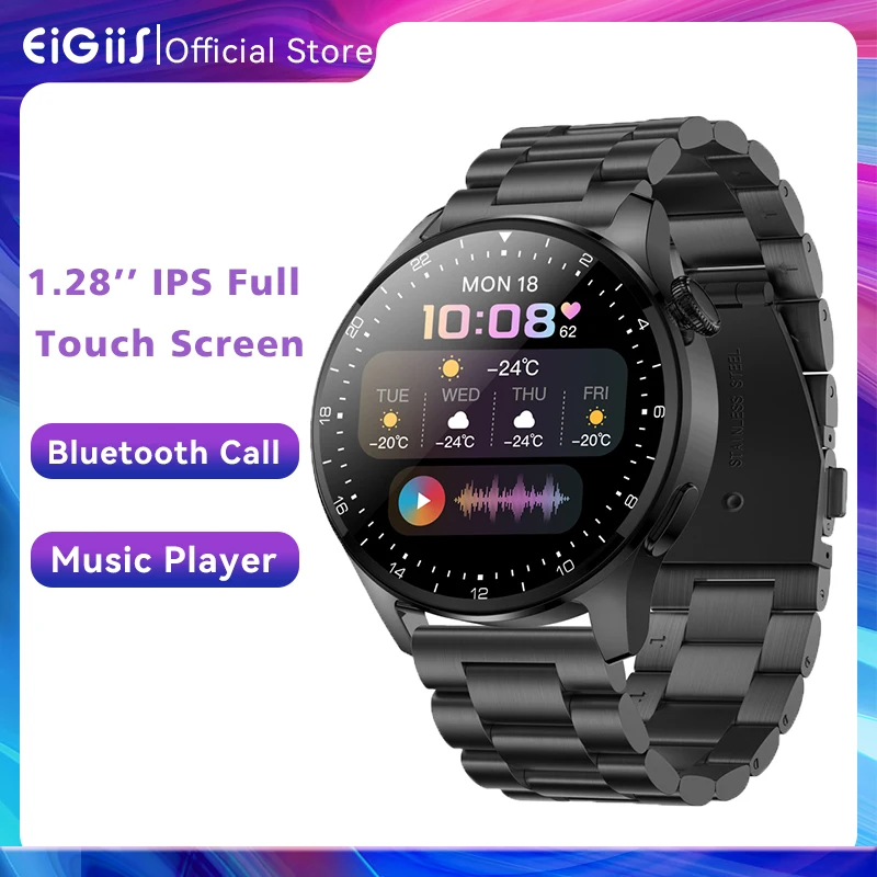 

EIGIIS Men Smart Watch Bluetooth Call Waterproof Sports Fitness Tracker Heart Rate Monitor Blood Pressure For Android IOS