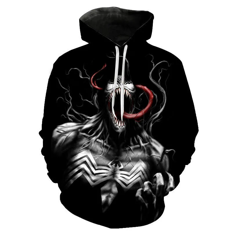 

2022 New Fashion Spring Venom Hoodies Men Women Oversized Casual Sweatshirts 3D Print Pullover Streetwear Hip Hop Style Hoodie