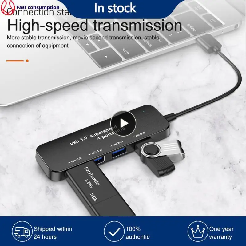 

Five Fold Safety Protection 4-port Usb 3.0 Hub Supports Simultaneous Connection And Use Of Multiple Devices Stable Connection