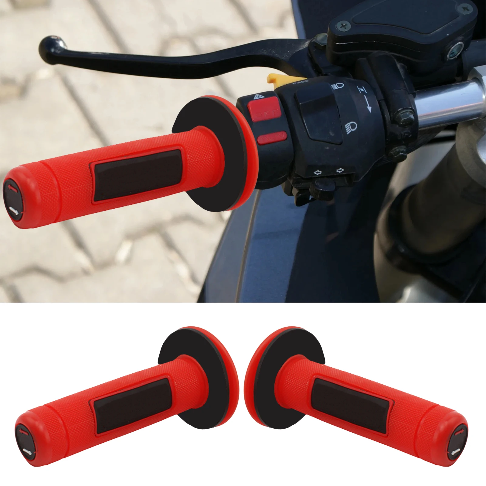 

Motorcycle Hand Grips Rubber Anti-slip Handlebar Grips Compatible For Motorcycles Motocross Comfort Universal Motorcycle Grip