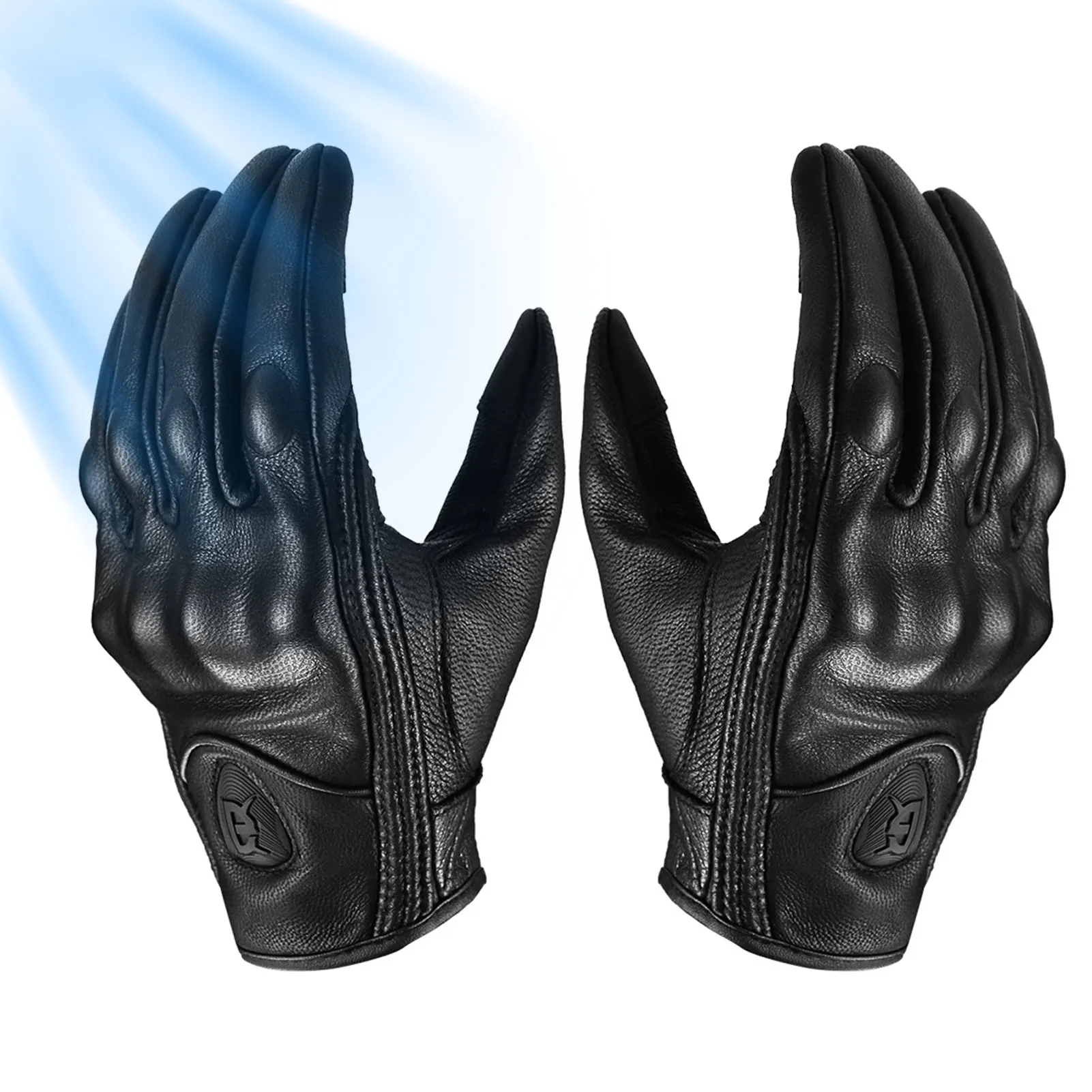 

Motorcycle Leather Gloves Four Seasons Anti-Fall Sheepskin Leather Gloves Men's Vintage Full Finger Anti-Slip Gloves