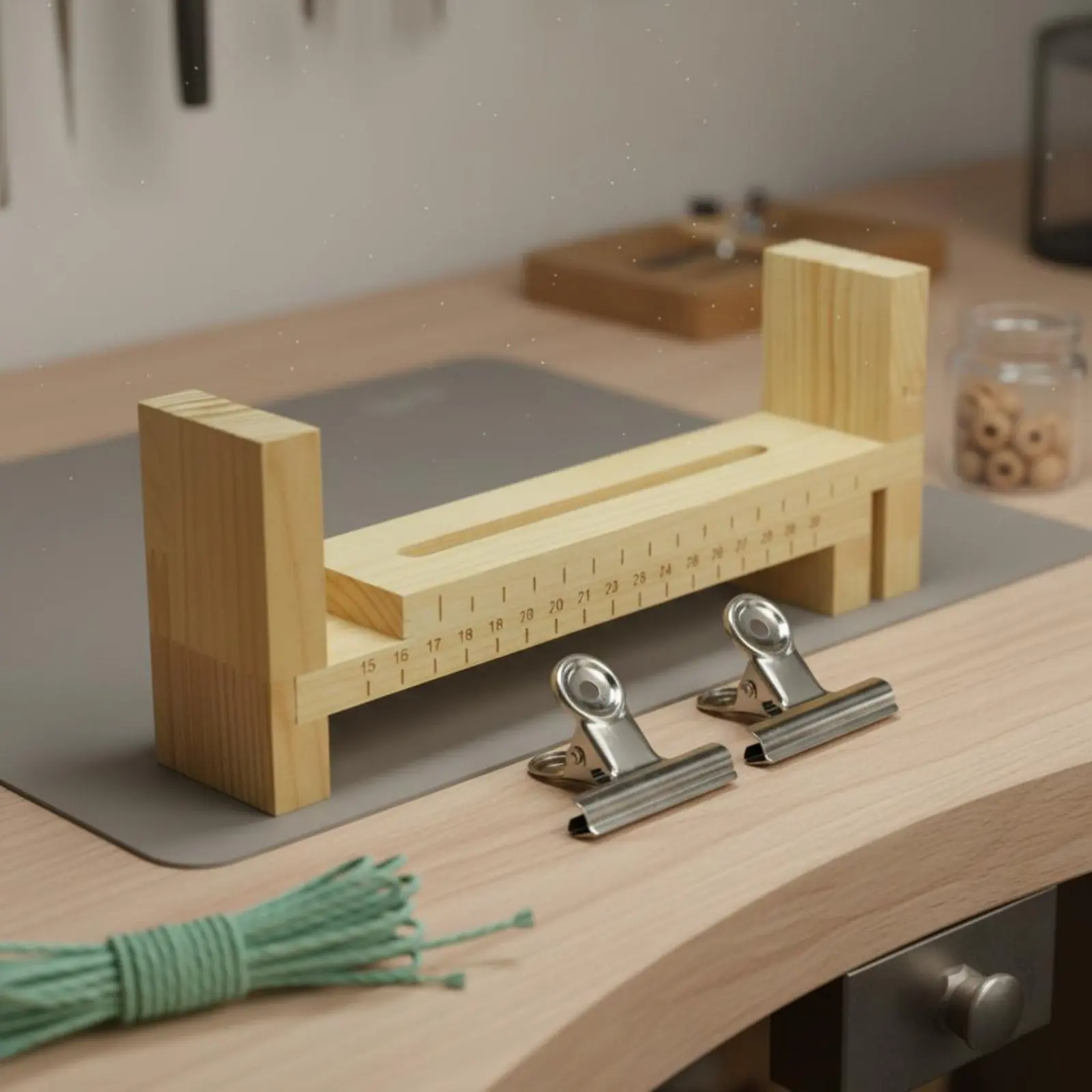 Фото Деревянная подставка для плетения браслетов DIY, станок для плетения шнуров, линейка-шаблон, рамка для плетения, зажим, устойчивое основание №4