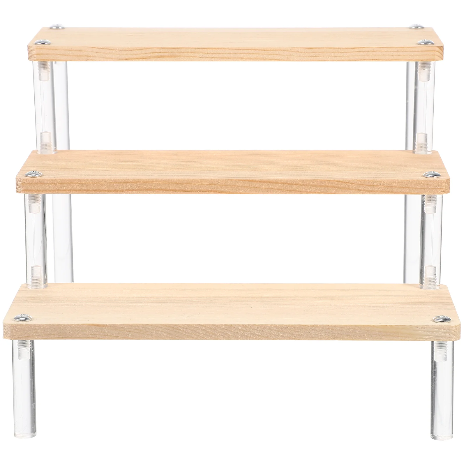 

Display Stand Riser Shelf Acrylic Rack Wooden Risers 3 Dessert Ladder Organizer Pantrycupcake Holder Step Figure Wood Tier