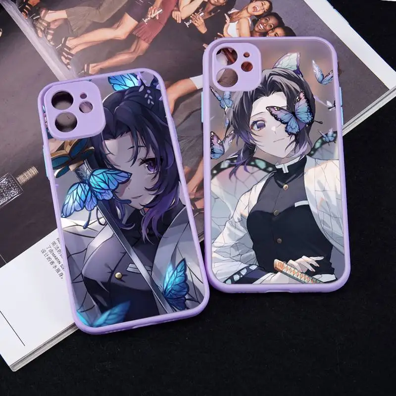 

Kochou Shinobu Demon Slayer Phone Case matte transparent For iphone 7 8 11 12 13 plus mini x xs xr pro max cover