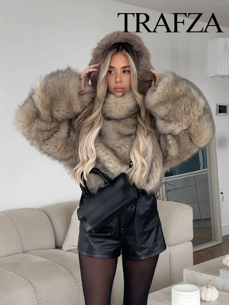 TRAFZA женские зимние элегантные свободные повседневные пальто с длинными рукавами