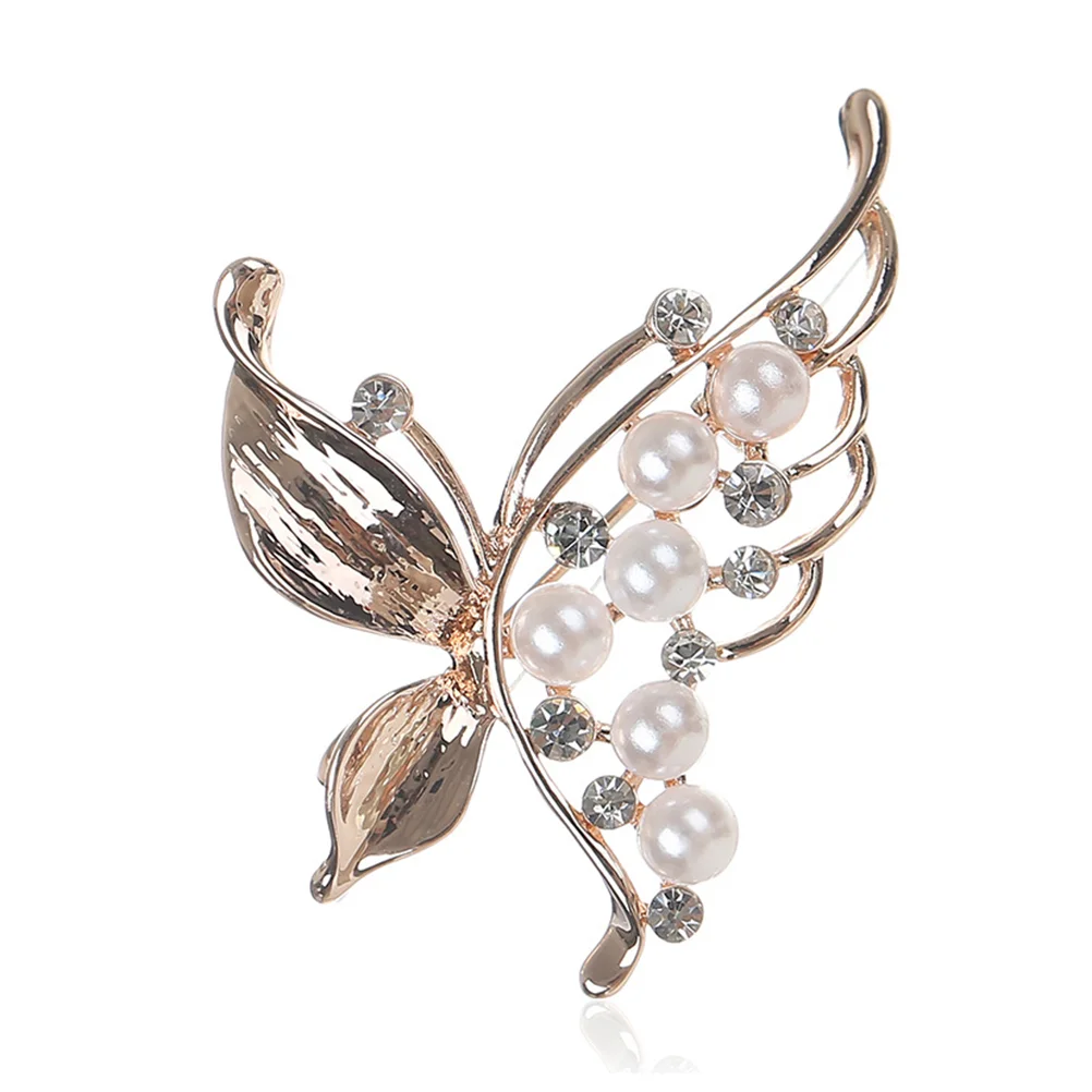 

Women Girls Imitation Fashion Brooch Classic Elegant Charm Pearls Brooches (Rose Gold)