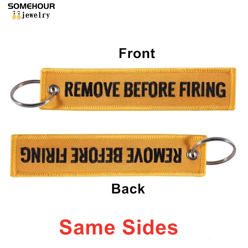 SOMEHOUR Customized Embroidery Text Logo Keychain Personalized OEM Keyring Jewelry Aviation Gifts Tag Holder For Motorcycle Bag