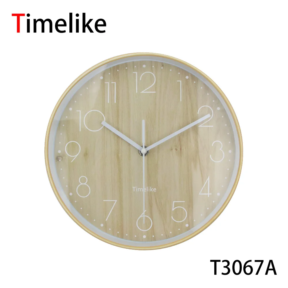 

Nordic 10-inch Plastic Clock Creative Imitation Wood Grain Clock Texture Living Room Wall Clock Simple Wall Clock Wall Watch