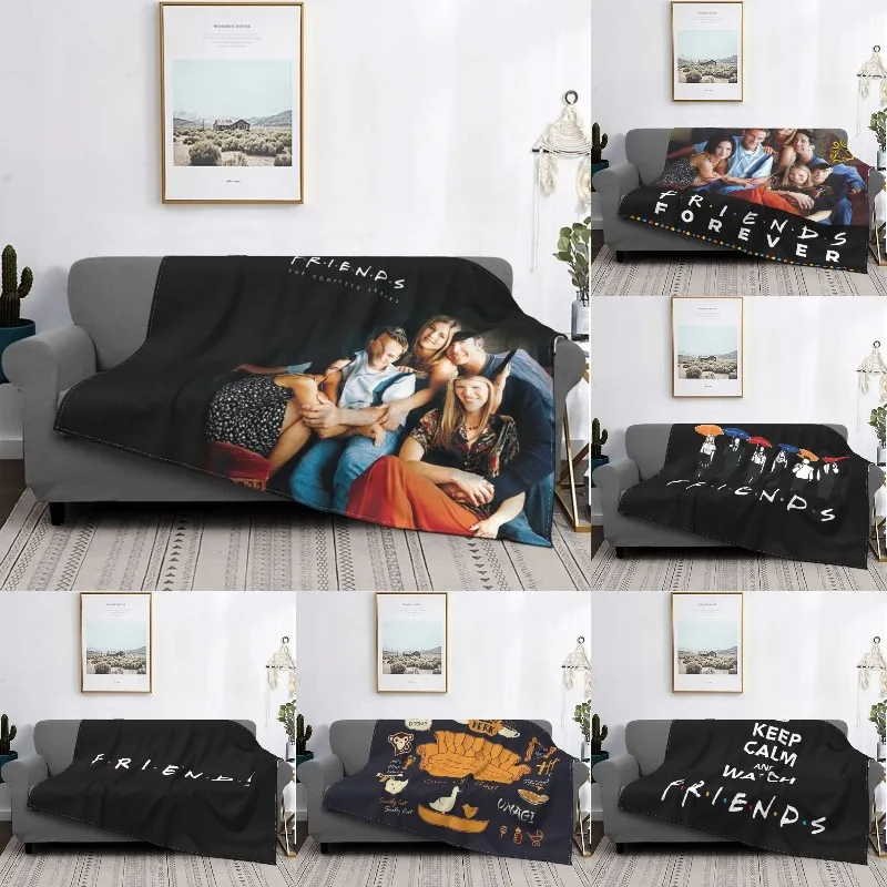 

Friends Characters Classic Poster Blankets Warm Flannel TV Show Throw Blanket for Bedding Travel Sofa