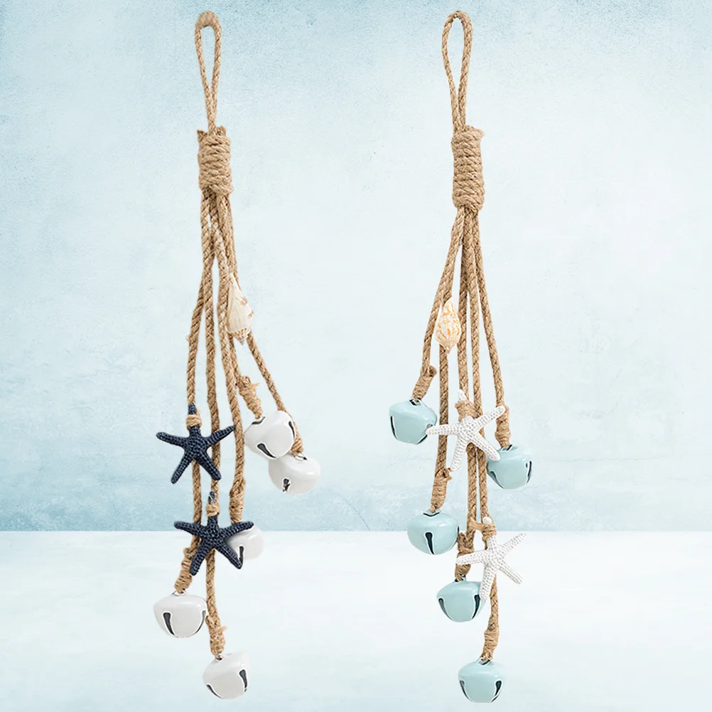 

Wall Hanging Bell Decoration Mediterranean Marine Rope Ornament Decor Coastal Beach Ornaments Bells Pendant Retro Decorations