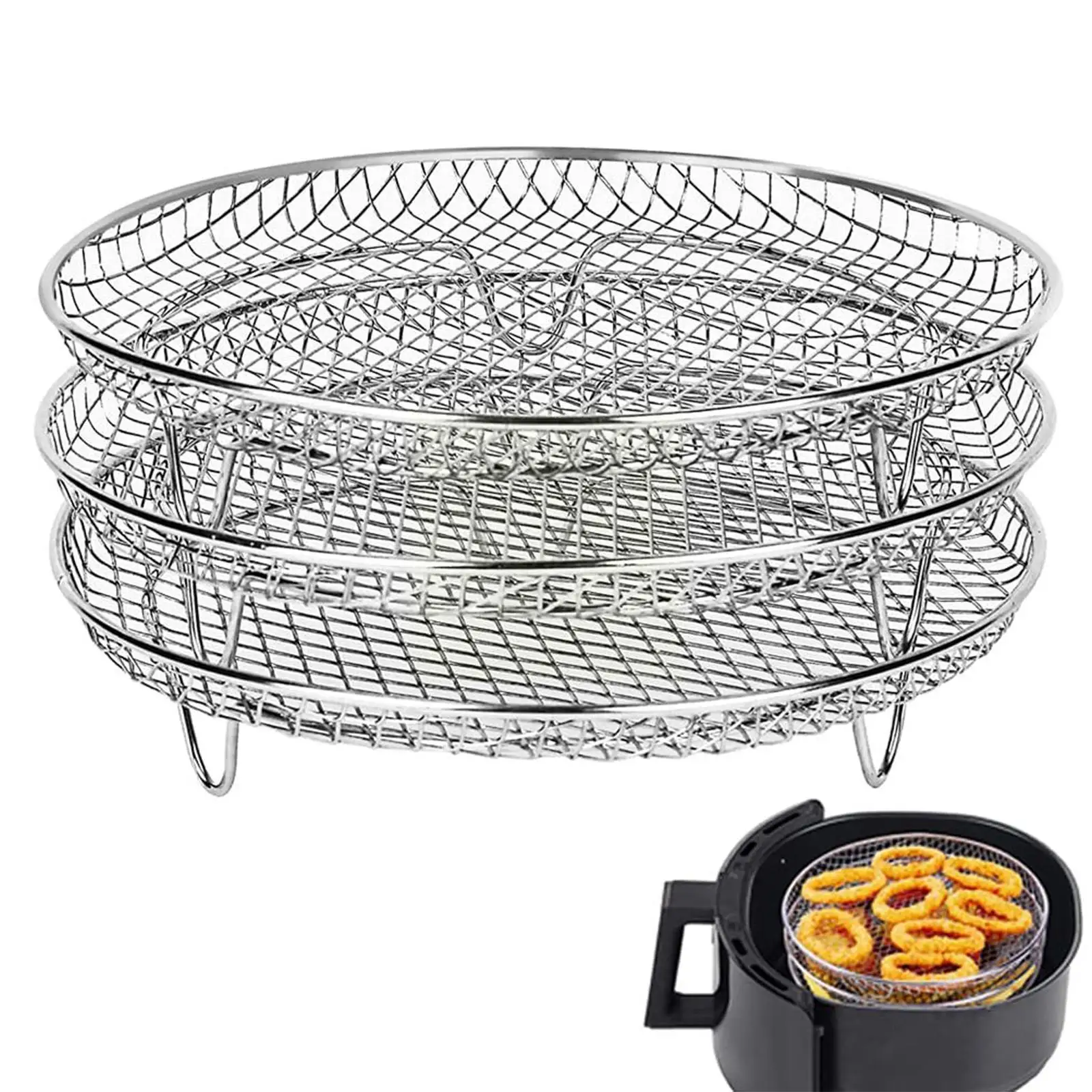 

Roasting Rack Compatible With Most Air Fryer Air Fryer Steamer Airfryer Rack 2022 Roasting Accessories Rack Steel L3a8
