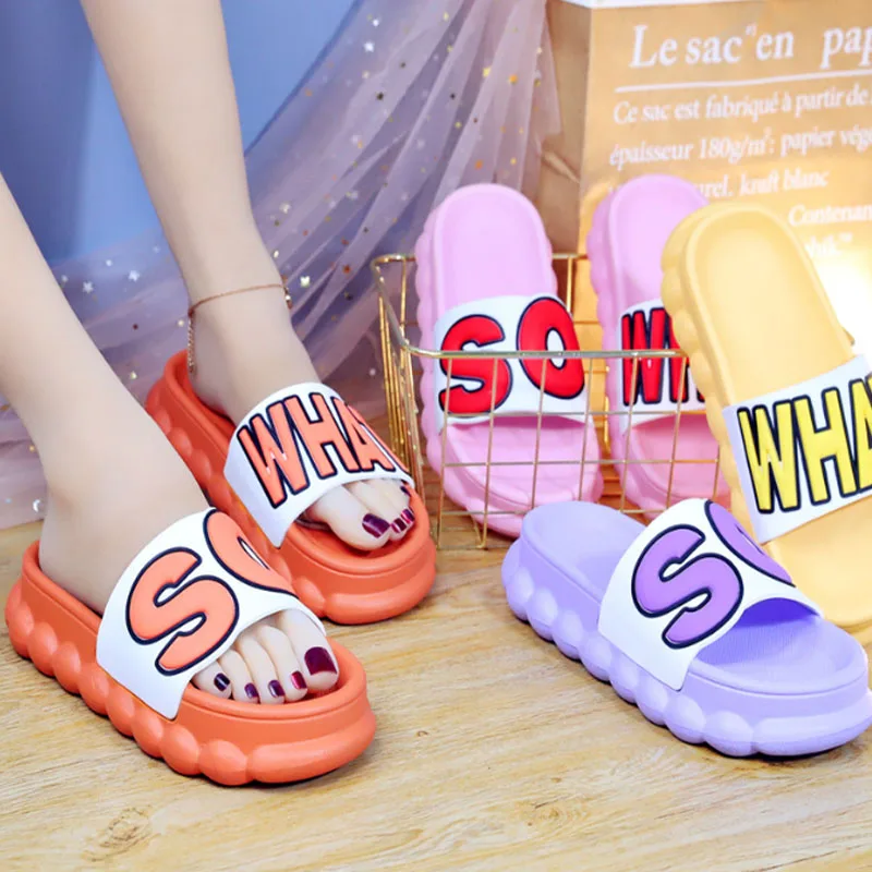 

2022 Women Shoes Summer Thick Bottom Household Slippers Indoor Wear-resistant Bathroom Non-slip Soft Bottom Sandals Casual Shoes