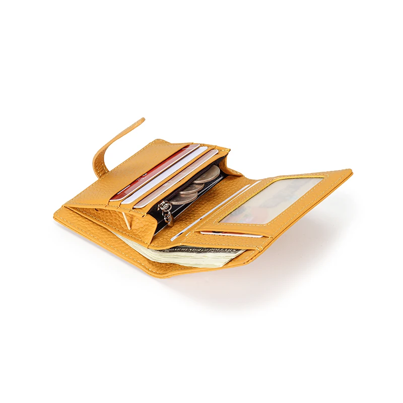 Luxury Design Genuine Leather Womens Wallets and Purses Fashion Small Money Bag Phone Wallet Coin Card Holder Case