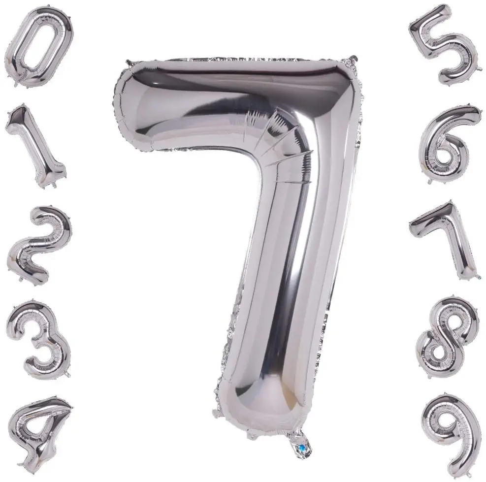 40inch Silver Number Balloon Birthday Wedding Party Supplies Decorations Foil Balloons Kid Boy Toy Baby Shower Foil Balloons