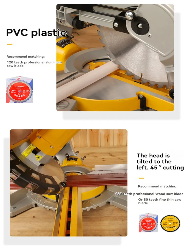 10-дюймовая торцовочная пила 45 градусов лазерное позиционирование электрическая
