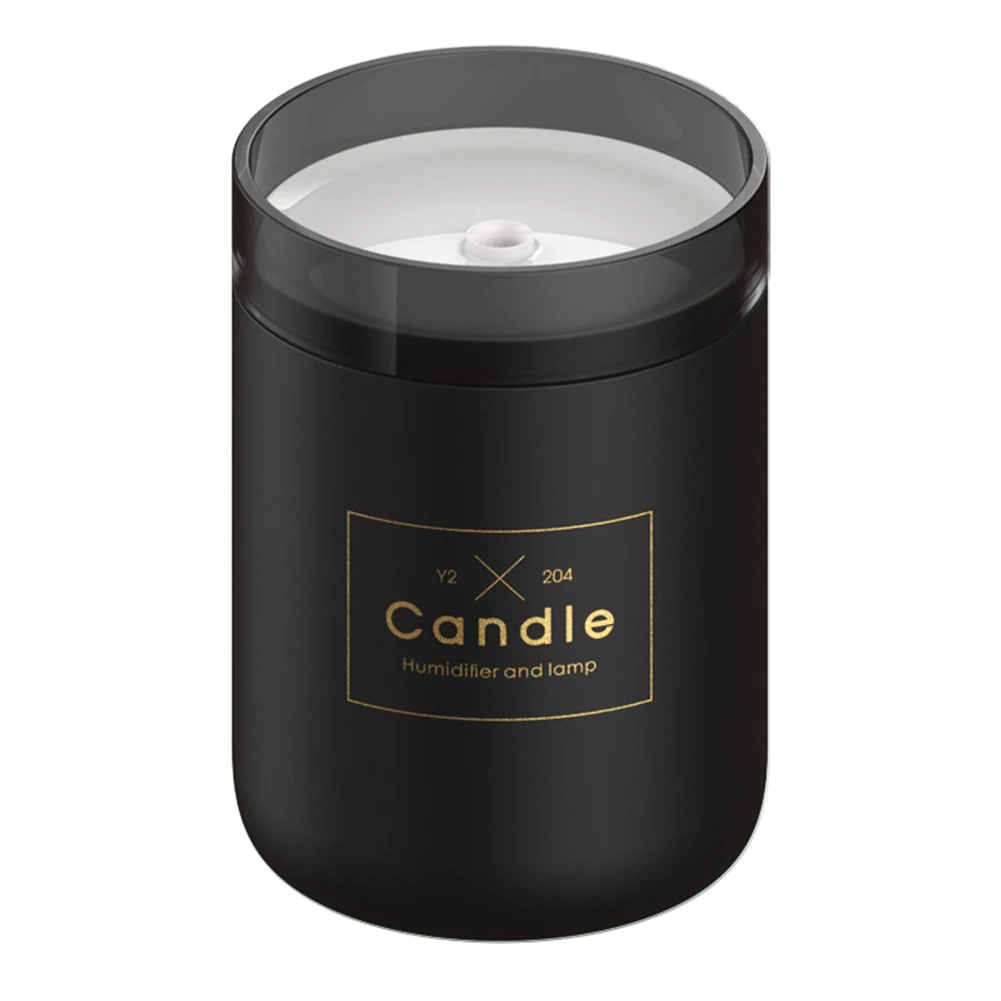

Air Humidifier LED Candle Ultrasonic Cool Mist Essential Oil Diffuser USB Aroma Lamp Car Purifier Fogger(Black)