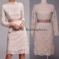 modest mother of the bride dresses sheath knee length long sleeved lace bridesmaids dresses young wedding guest cocktail