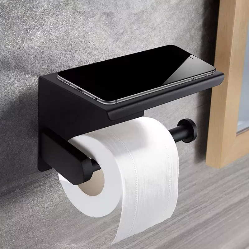 

Stainless Steel Toilet Paper Holder Bathroom Hardware bathroom Shelf Wall Mounted Towel Holder Punch Tissue Roll Holder