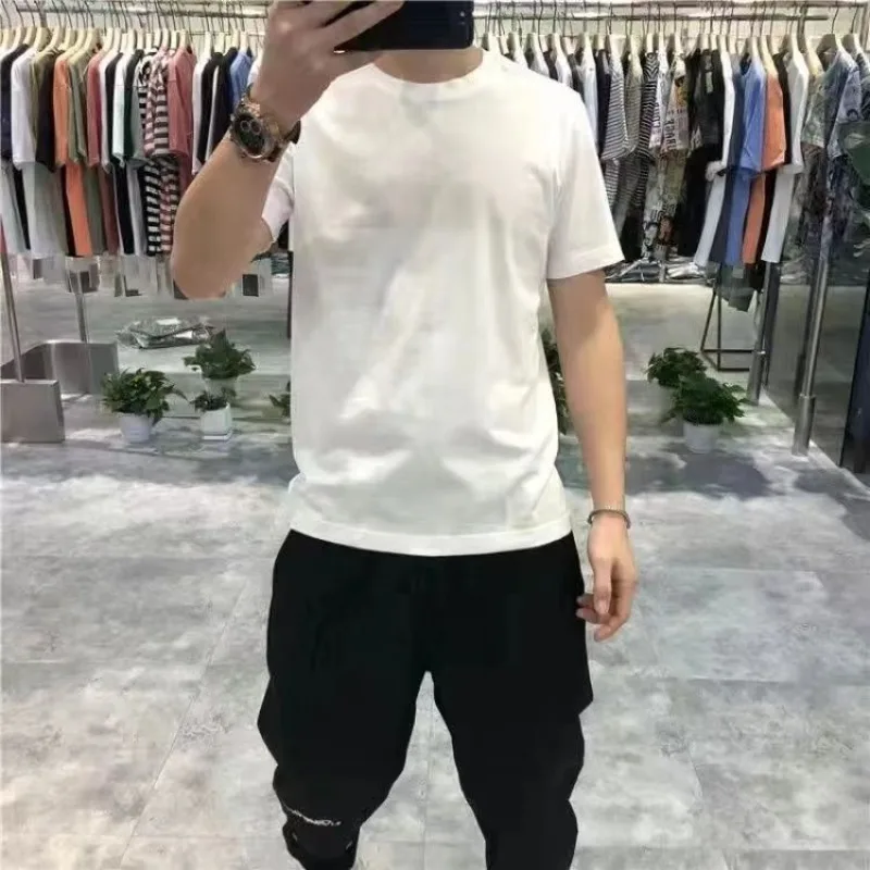 Футболка мужская повседневная с воротником-стойкой