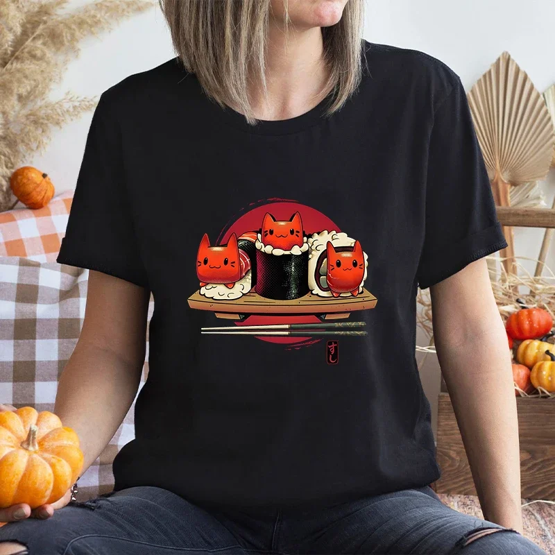 Meowshis милые суши кошки женская футболка футболки с коротким рукавом модные
