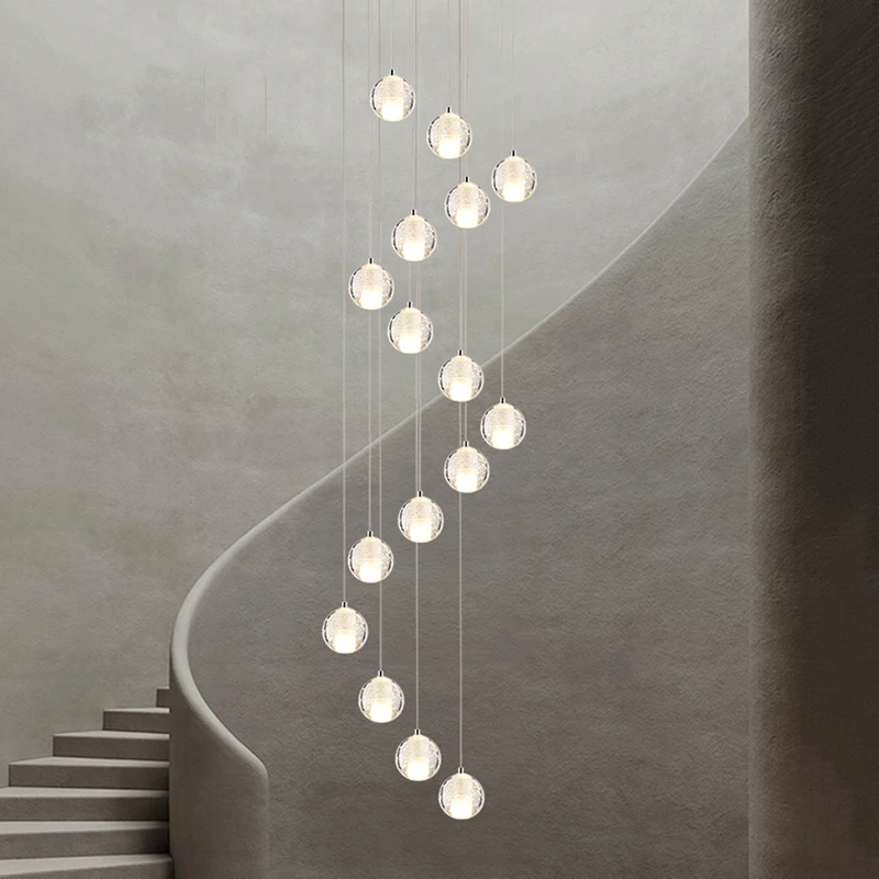 

Nordic Crystal Ball LED Pendant Lights Home Decor Pendant Lamps Living Room Restaurant Hotel Villa Stairs Hanging Lamps Fixtures