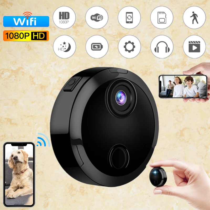 

Мини-камера с поддержкой Wi-Fi, 1080p, HD, ночная версия, микродиктофон, беспроводные мини-видеокамеры, IP-камера видеонаблюдения