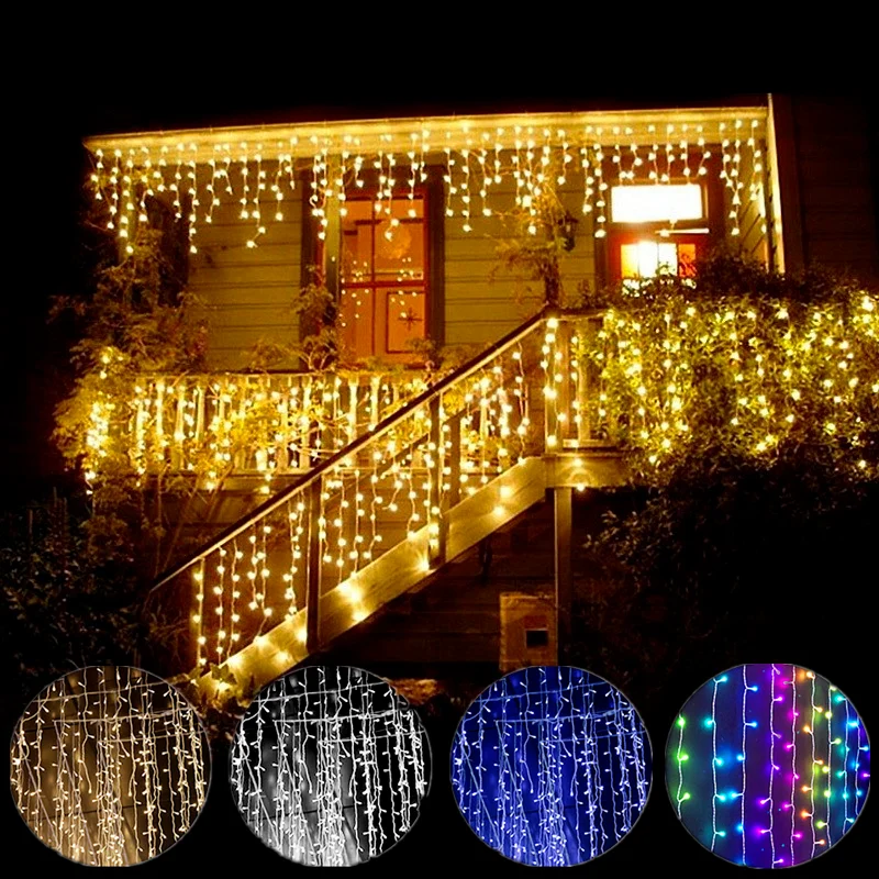 5m waterproof outdoor christmas light droop 0 4 0 6m curtain icicle string lights street house garlands garden decorative lights free global shipping