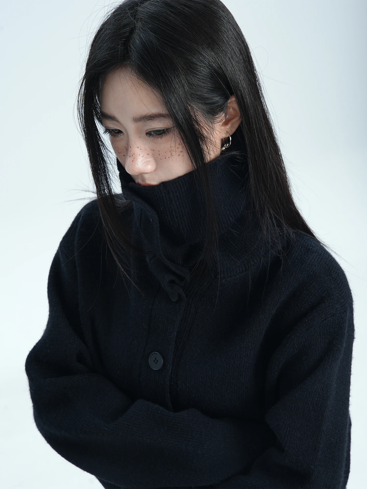 Jumpnext American Sle Lazy Casual осенне-зимний свободный пуловер полукардиган водолазка