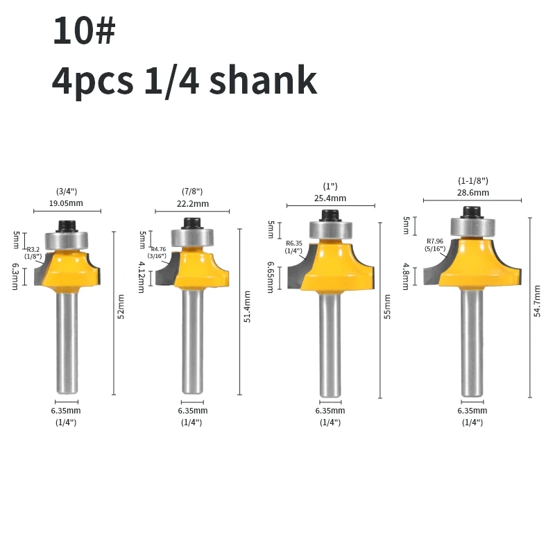 

Фреза угловая круглая YUSUN 6 мм 6,35 мм