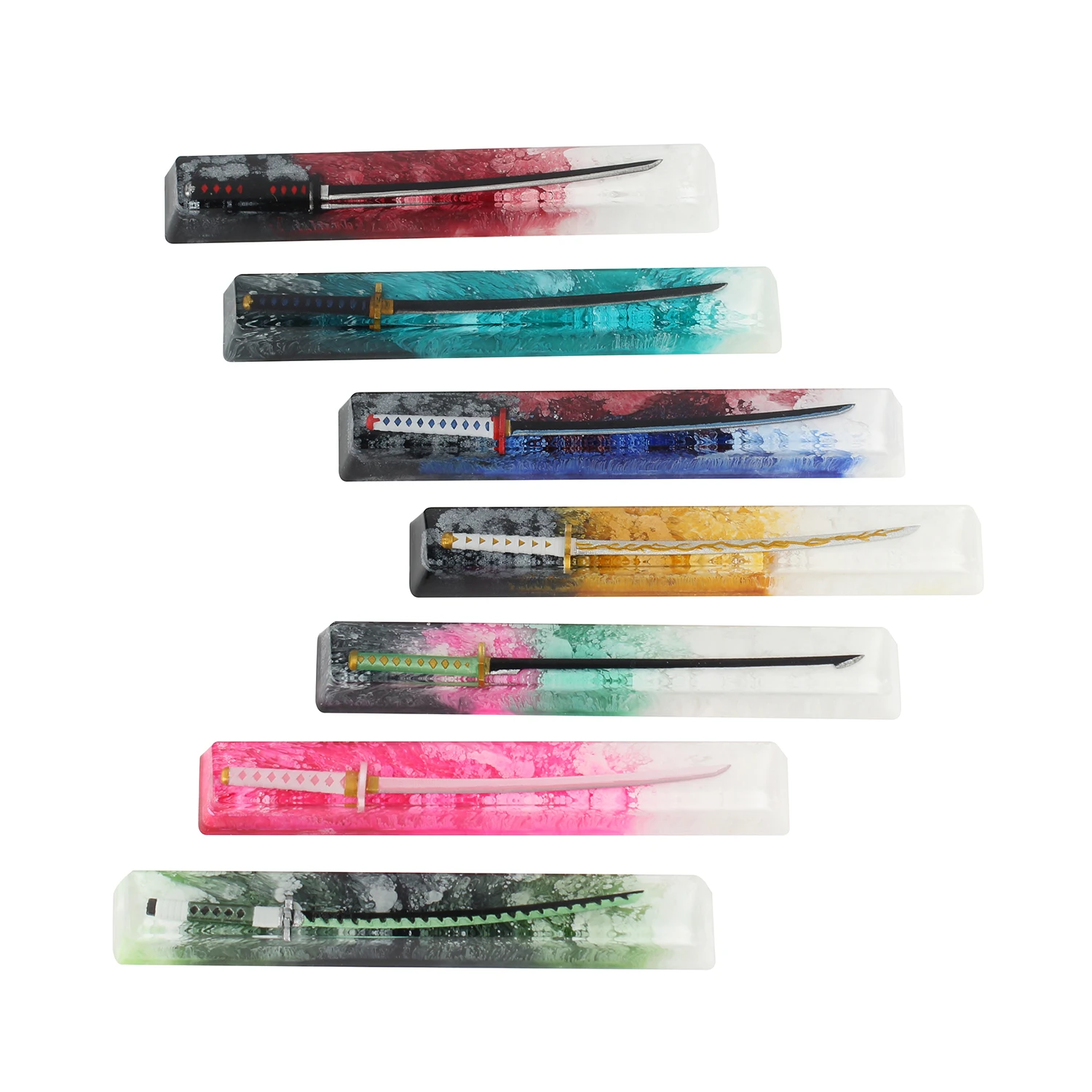

Dropship Demon Slayer Katana Custom Resin OEM 6.25u Spacebar Keycap Artisan Anime Keycaps for MX Switch Mechanical Keyboard