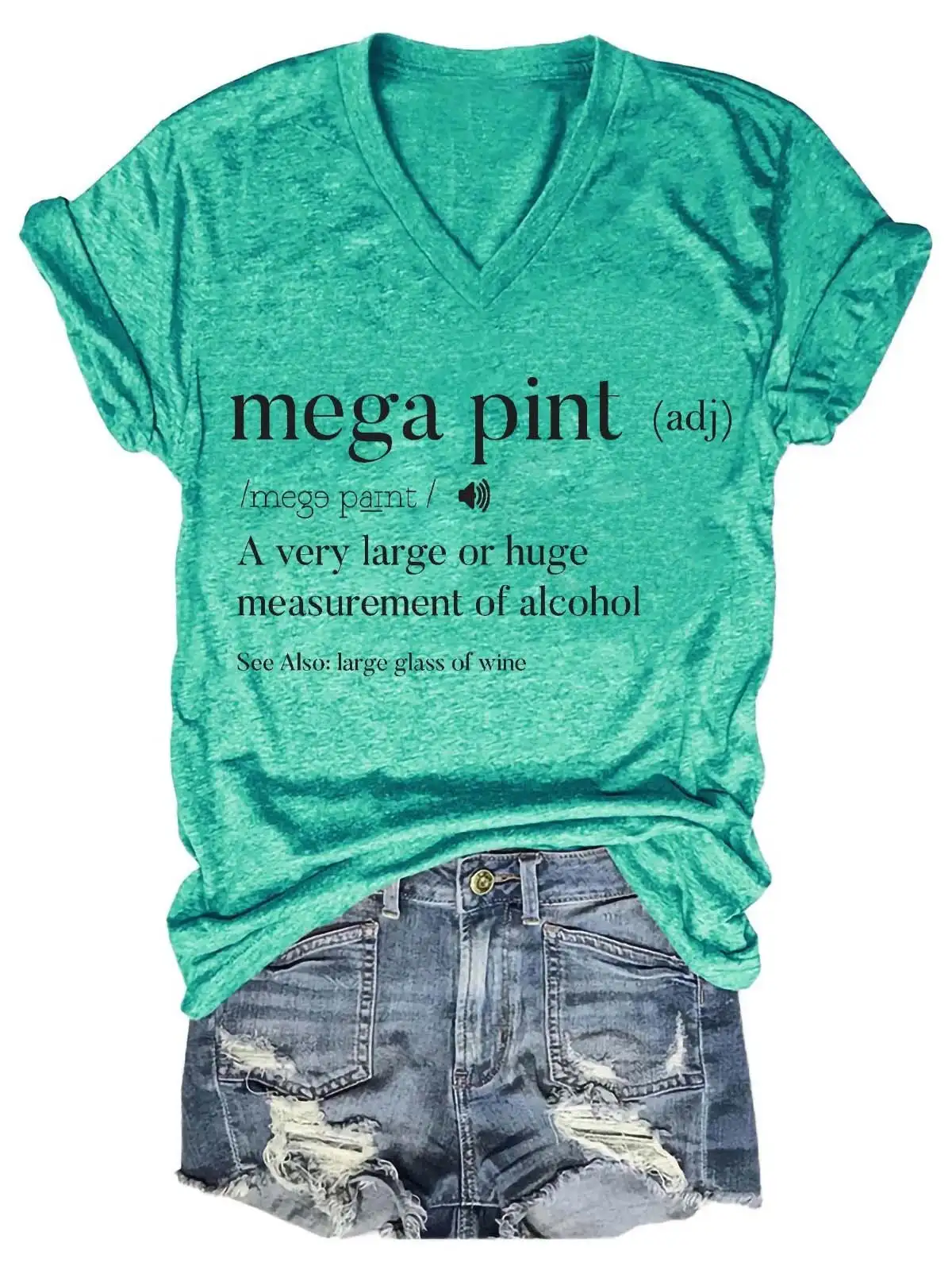 Women's Mega Pint Meaning V-Neck T-Shirt